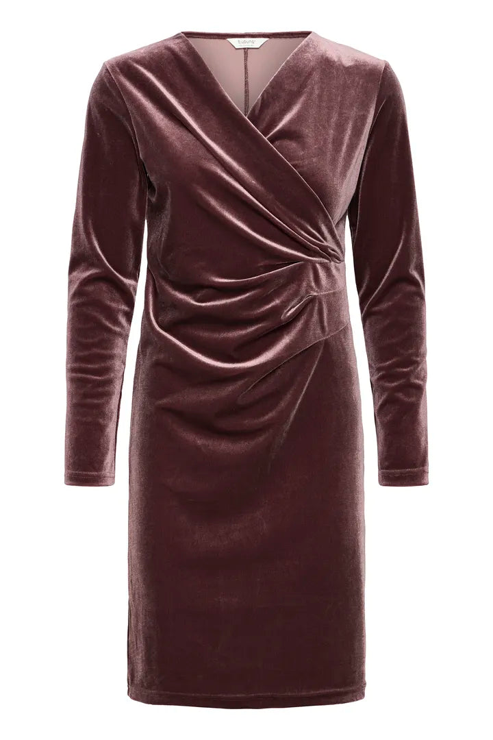 Perlina velúr kjóll fudge brúnn - Byoung