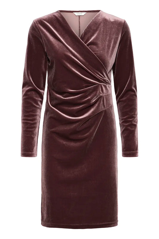 Perlina velúr kjóll fudge brúnn - Byoung