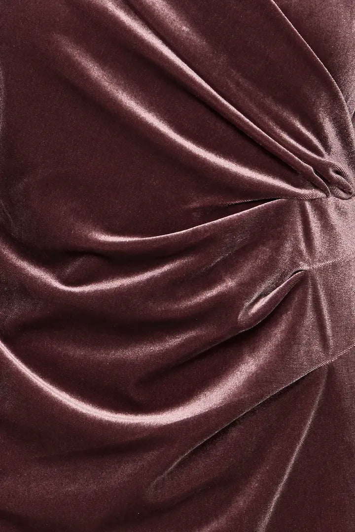 Perlina velúr kjóll fudge brúnn - Byoung