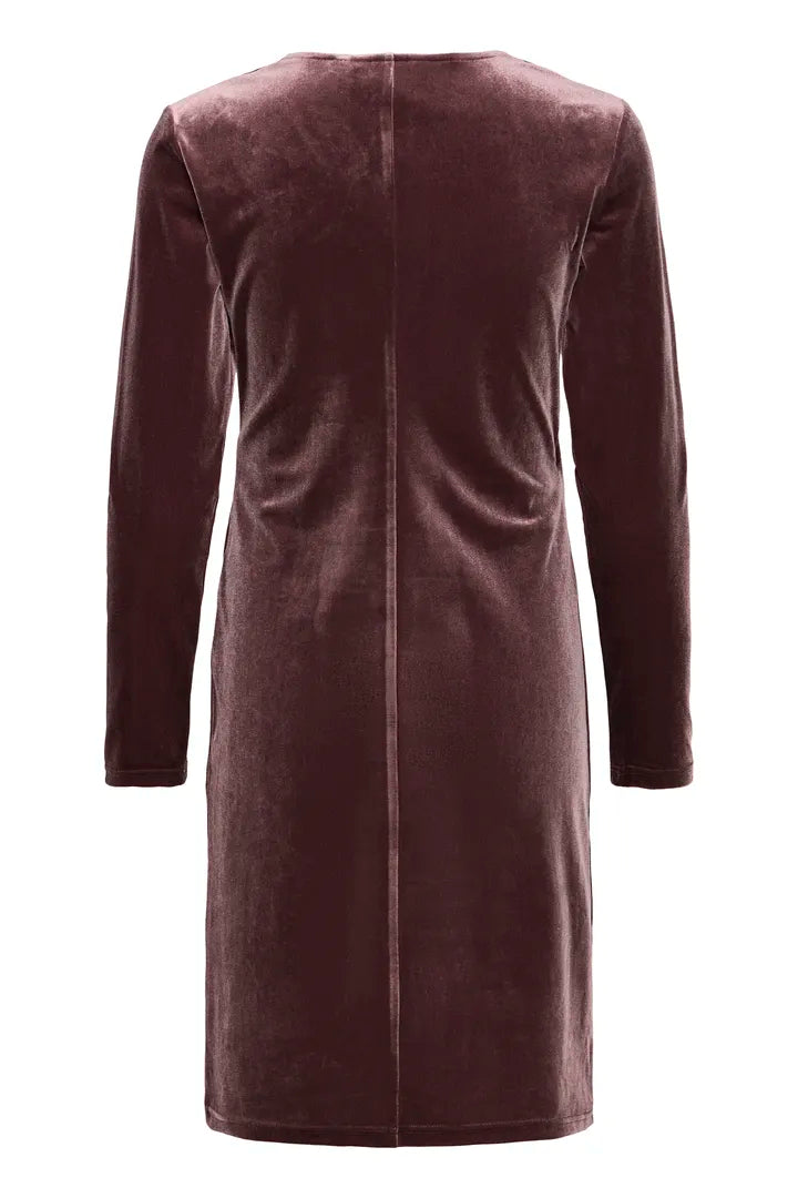 Perlina velúr kjóll fudge brúnn - Byoung