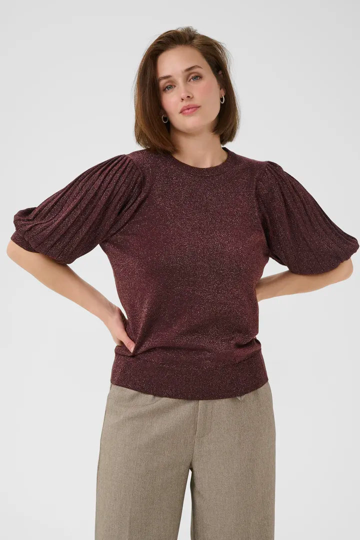 Regina shimmer peysa fudge - Kaffe