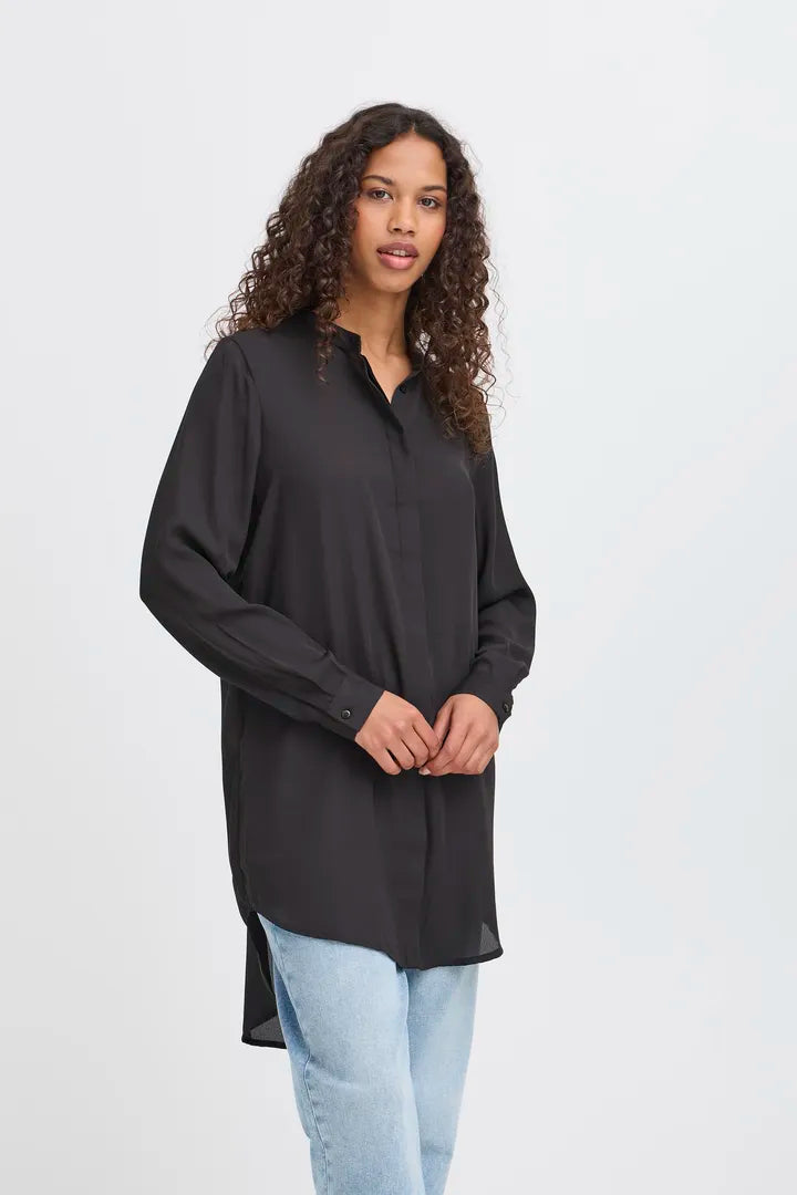 Cellani long skyrta svört - Ichi BARA TIL Í 34 OG 36