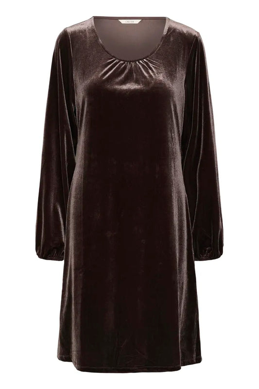 Frosty velúr kjóll brúnn - Cream