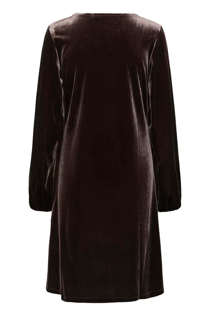 Frosty velúr kjóll brúnn - Cream