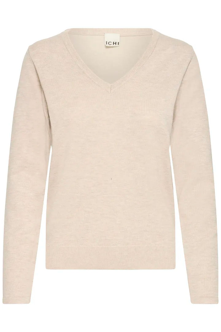 Huls V-neck peysa ljós - ICHI