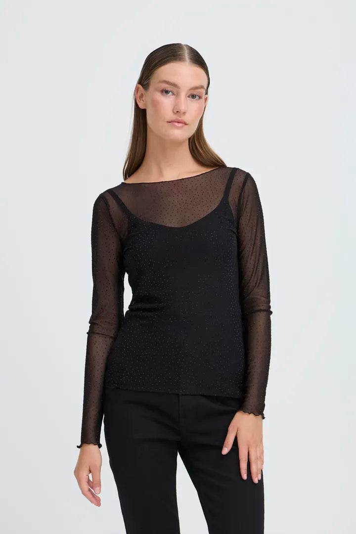 Novi toppur svartur með steinum - Ichi