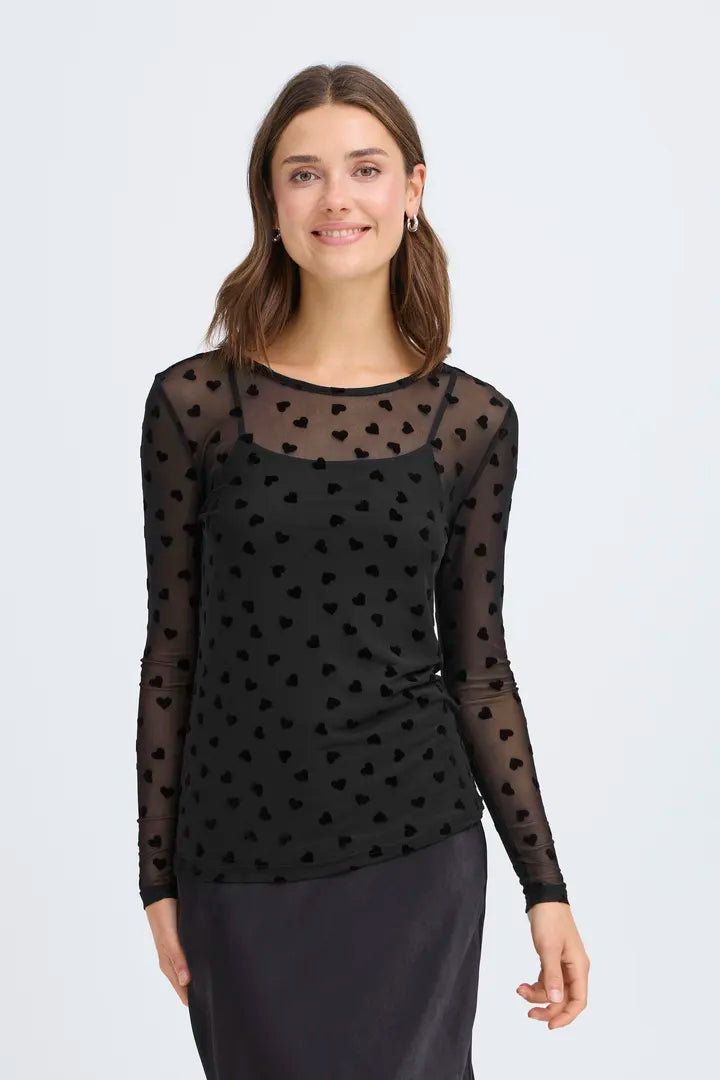 Deta mesh bolur svartur/hjarta - Fransa