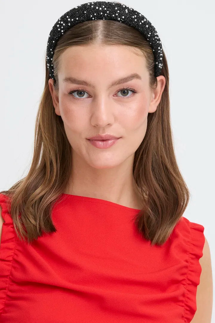 Carly hárspöng svört/perlu - Ichi