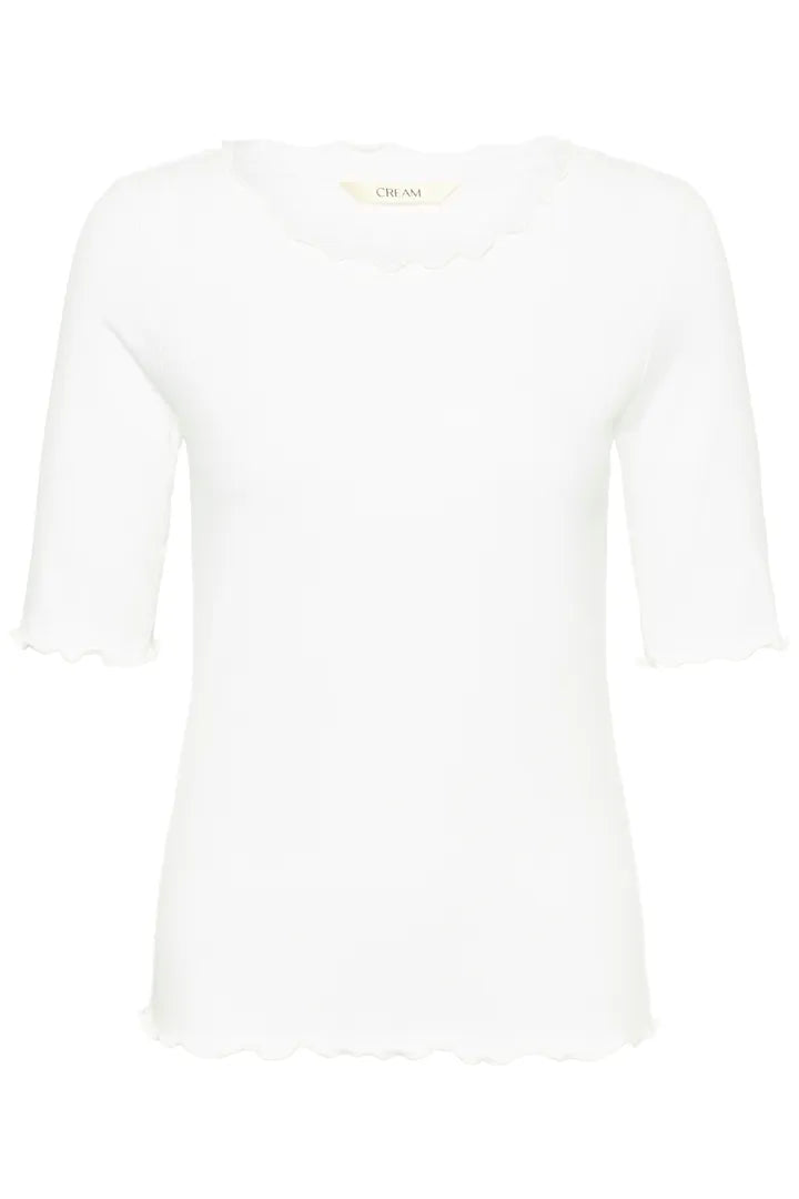 Ribba toppur hvítur - Cream