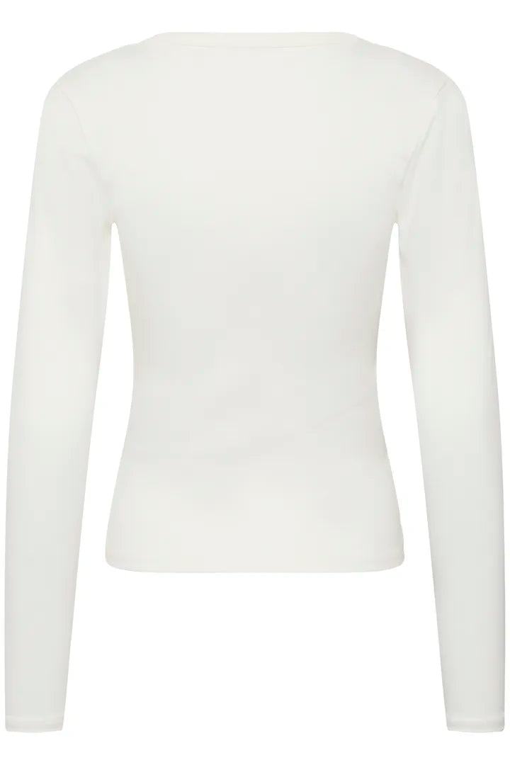 Liddy v-neck langerma bolur Hvítur - Kaffe