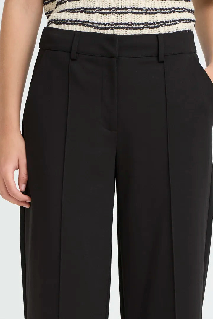 Kate wide buxur svartar - ICHI