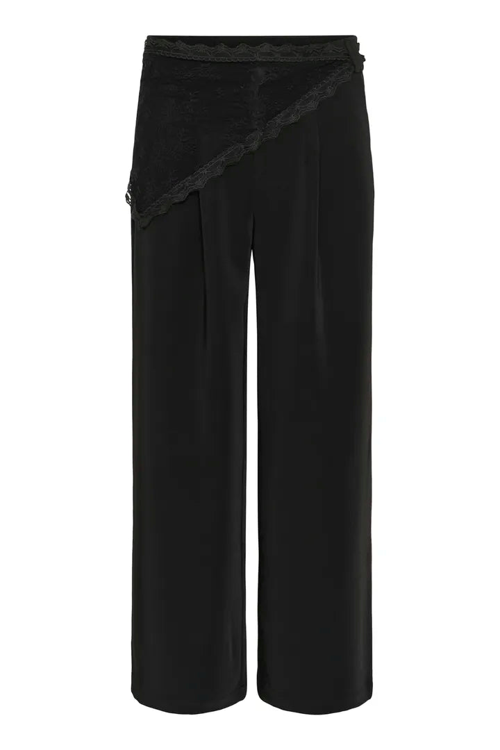Bine buxur svartar m/blúndu - Cream