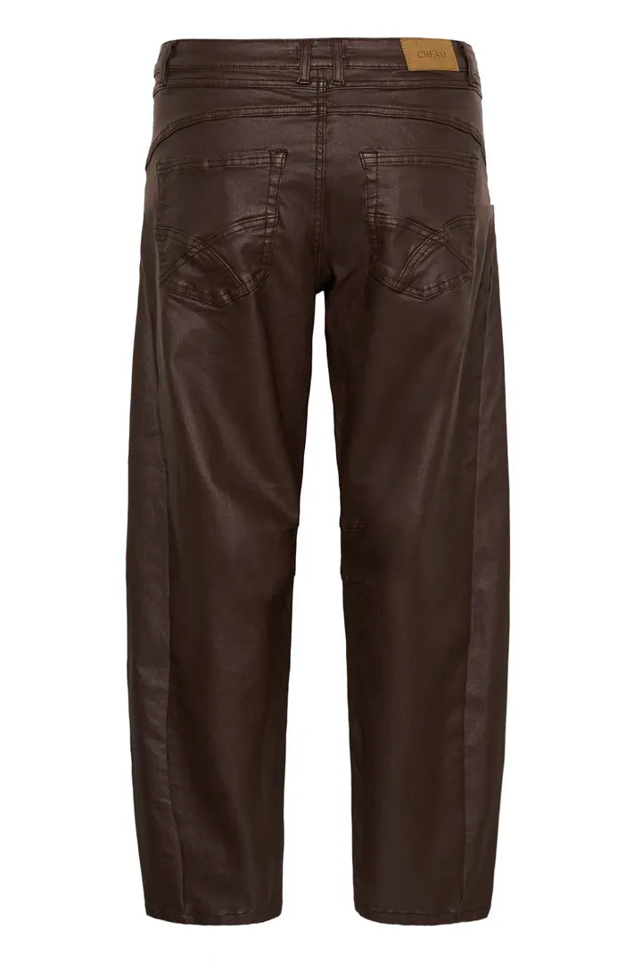 Maelis barrel pleður buxur brúnar - Cream