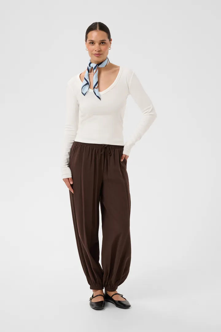 Liddy v-neck langerma bolur Hvítur - Kaffe