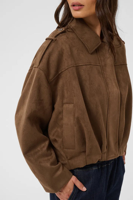 Galileo suede jakki brúnn - Kaffe