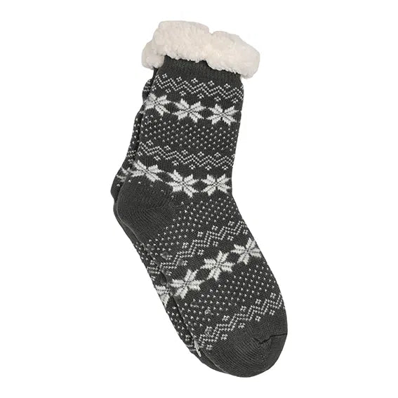 Jóla kósý sokkar gráir/hvítir st. 35-42