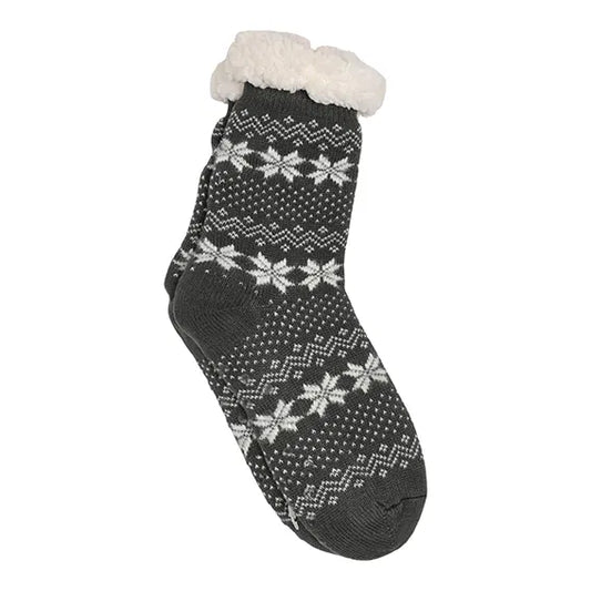 Jóla kósý sokkar gráir/hvítir st. 35-42