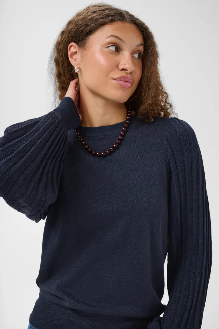 Regina pleat glitter toppur Blár - Kaffe