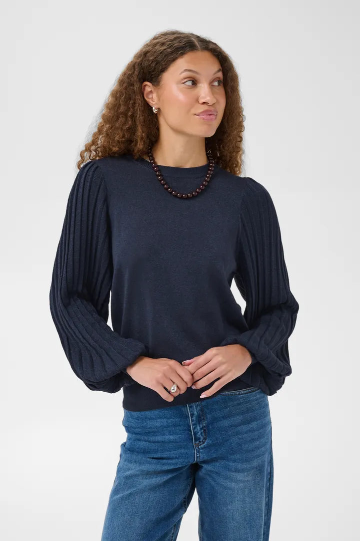 Regina pleat glitter toppur Blár - Kaffe