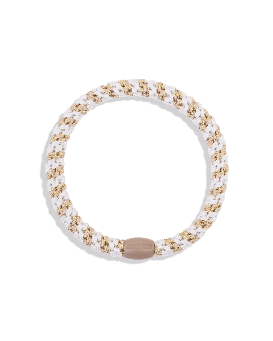 KKNEKKI hárteygja/armband mjó - WHITE/BEIGE GLITTER
