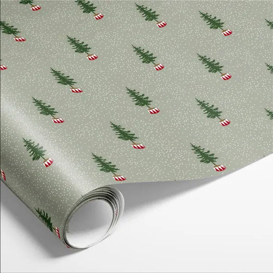 Jólapappír grænn jólatré 5m