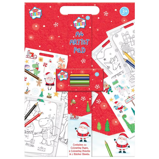 Mappa með trélitum, límmiðum og jólamyndum