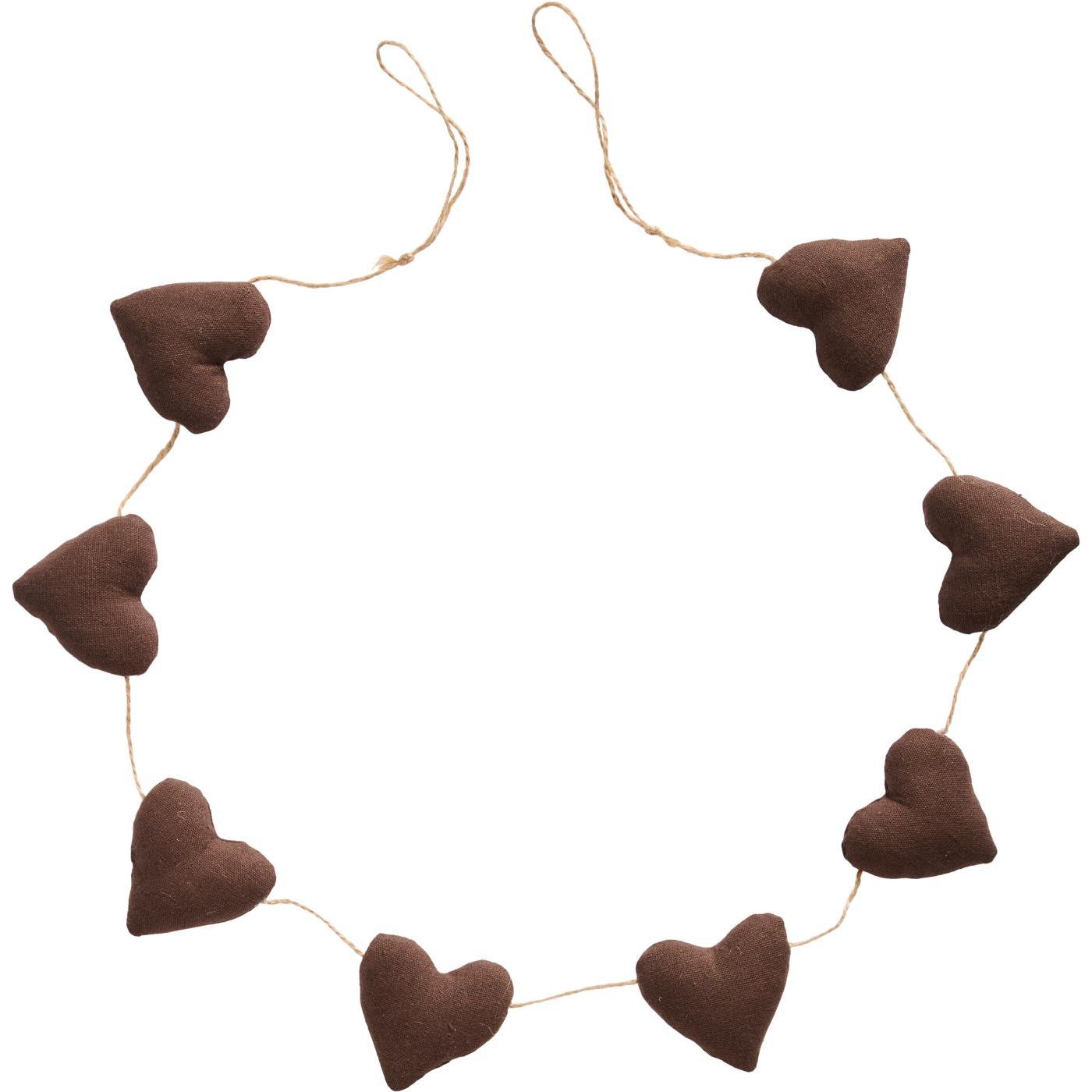 Hjörtu brún á bandi skraut