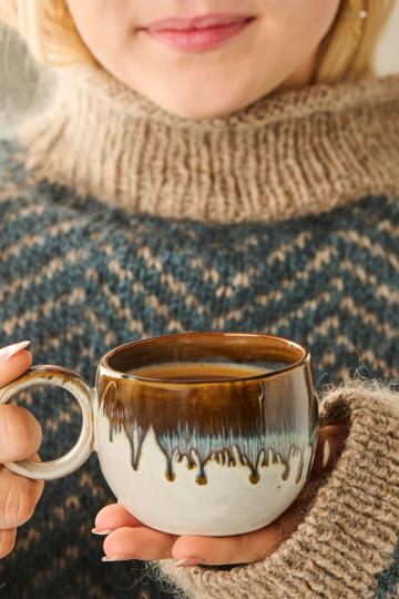 Bolli Vallvik earthy tones w/blue drip glaze