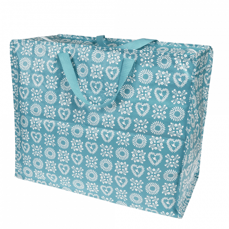 Jumbo taska blár/hvítur