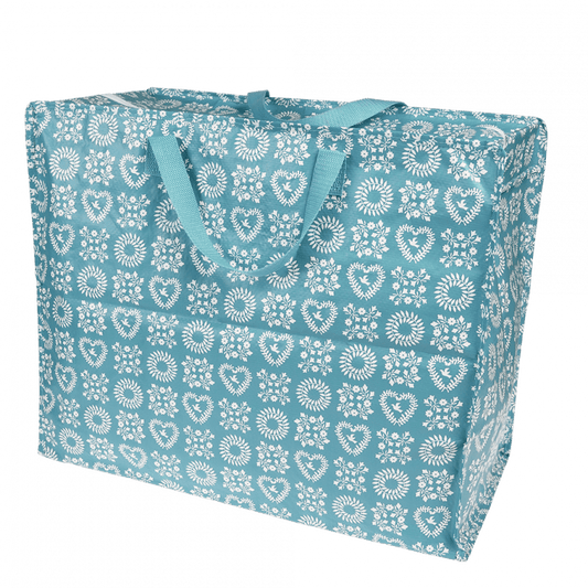 Jumbo taska blár/hvítur