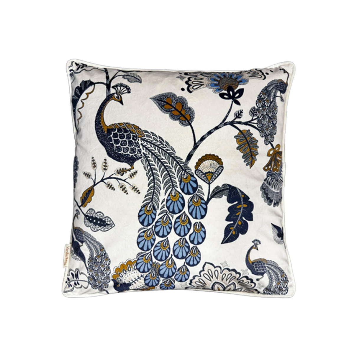 Púði velvet piping navy