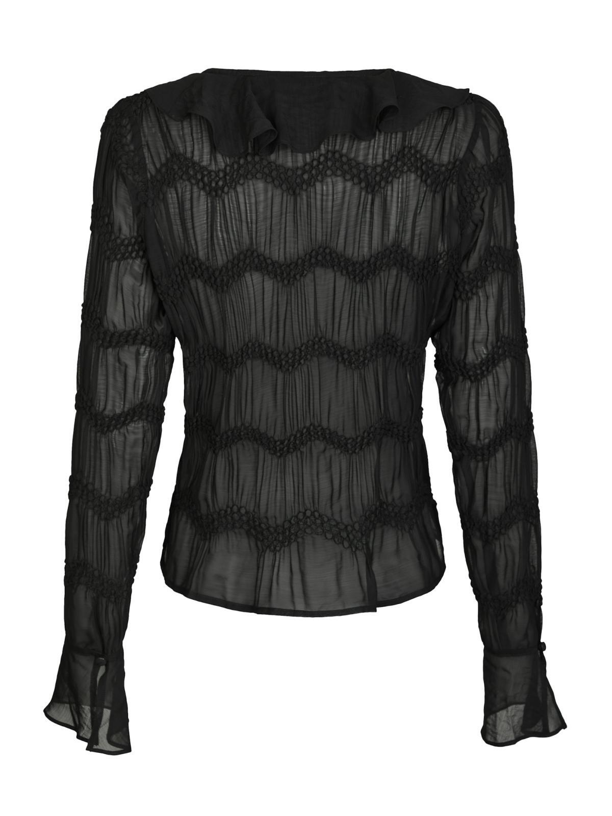 Anika chiffon blússa svört - Neo Noir