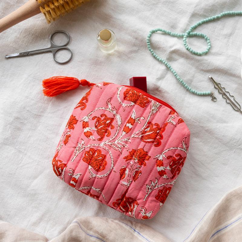 Snyrtitaska bleik/rauð minni