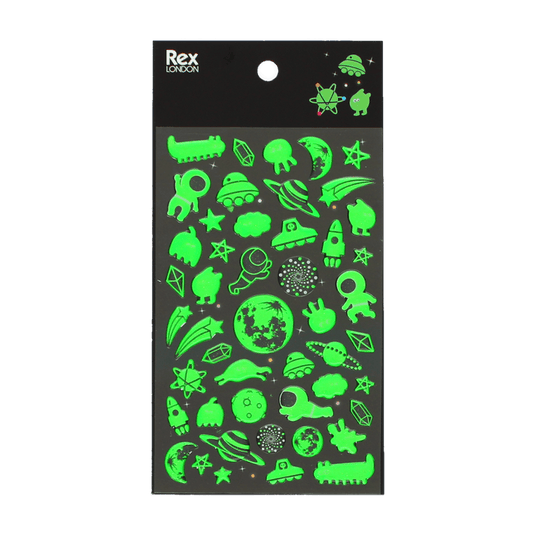 3D límmiðar sem lýsa í myrkri - geimurinn