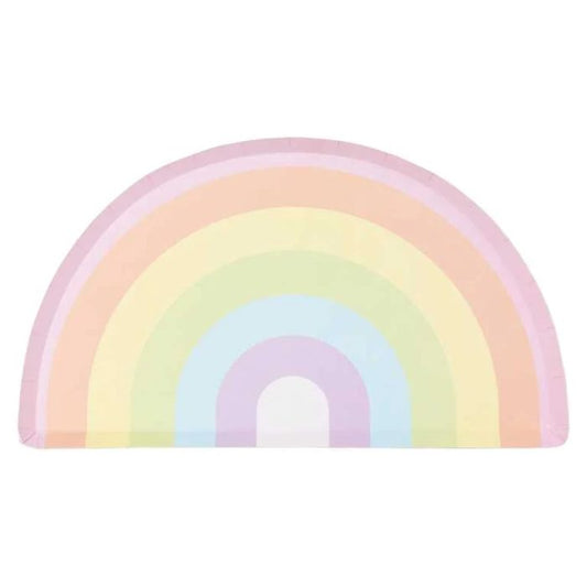 Pappadiskar Regnboga pastel 8 stk.