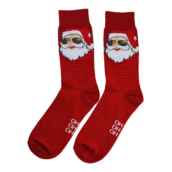 Jólasokkar herra rauðir/jólasveinn st. 42-46