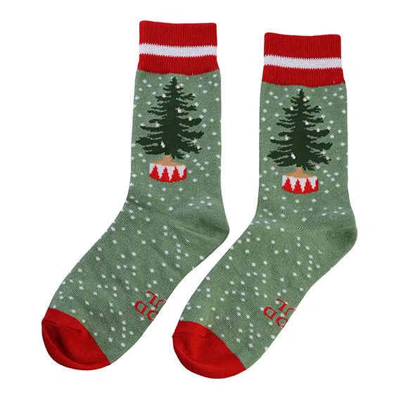Jólasokkar dömu grænir jólatré st. 37-41