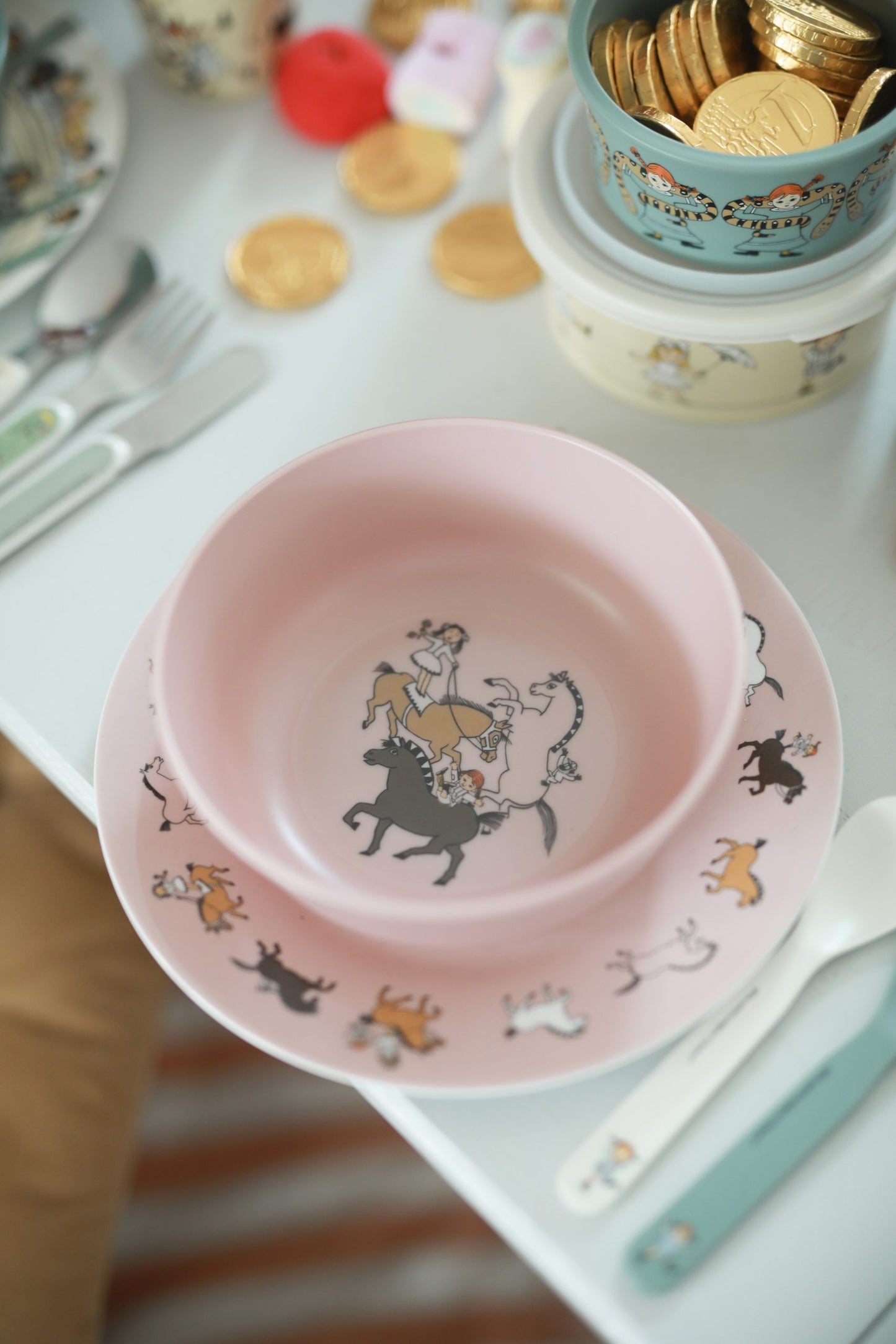 Lína Langsokkur skál bleik