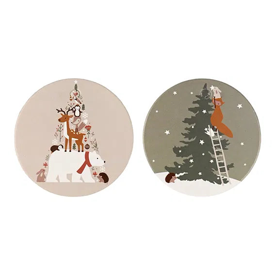 Merkispjöld jóla ísbjörn/refur