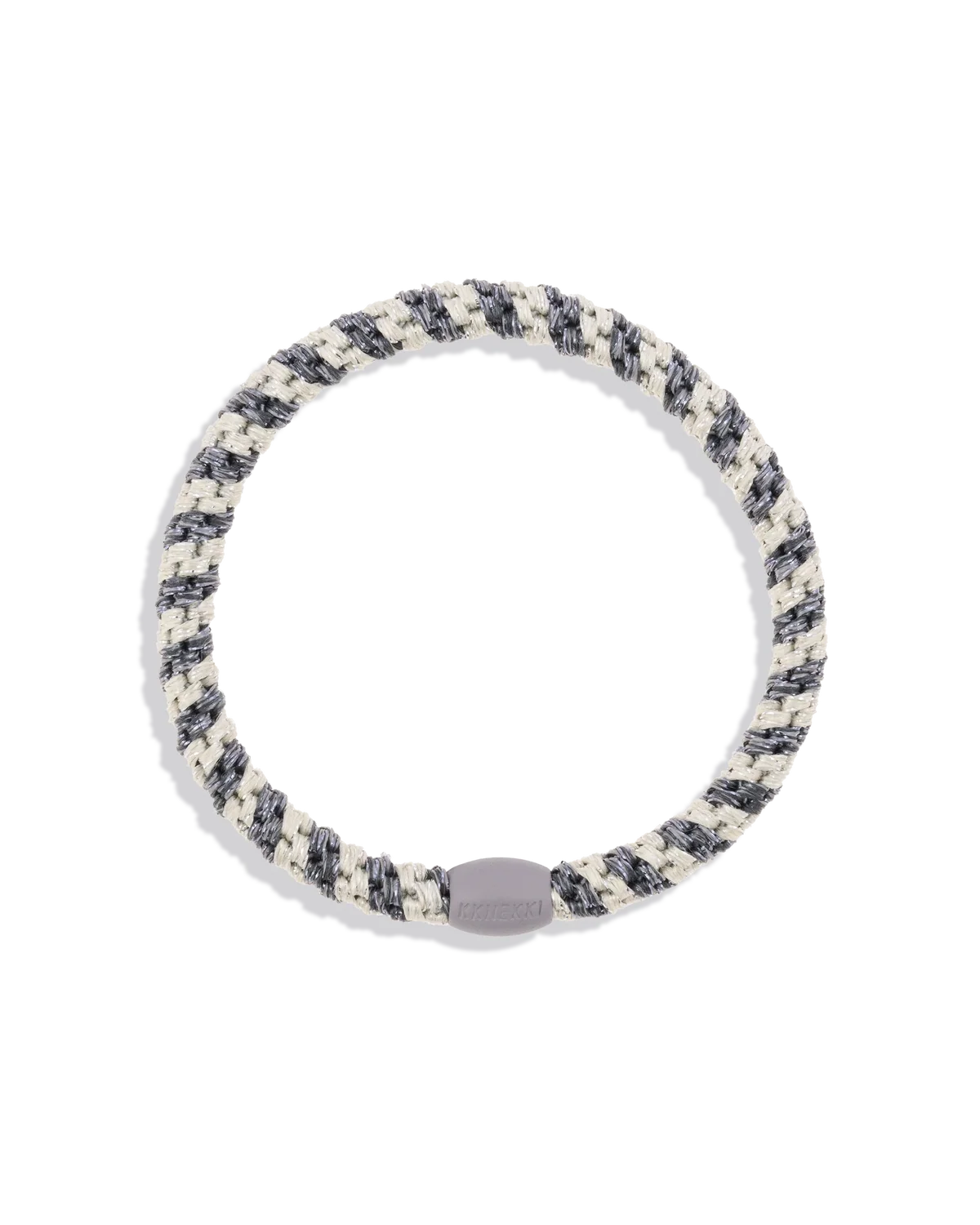 KKNEKKI hárteygja/armband mjó - SILVER GREY STRIPE