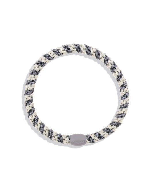 KKNEKKI hárteygja/armband mjó - SILVER GREY STRIPE