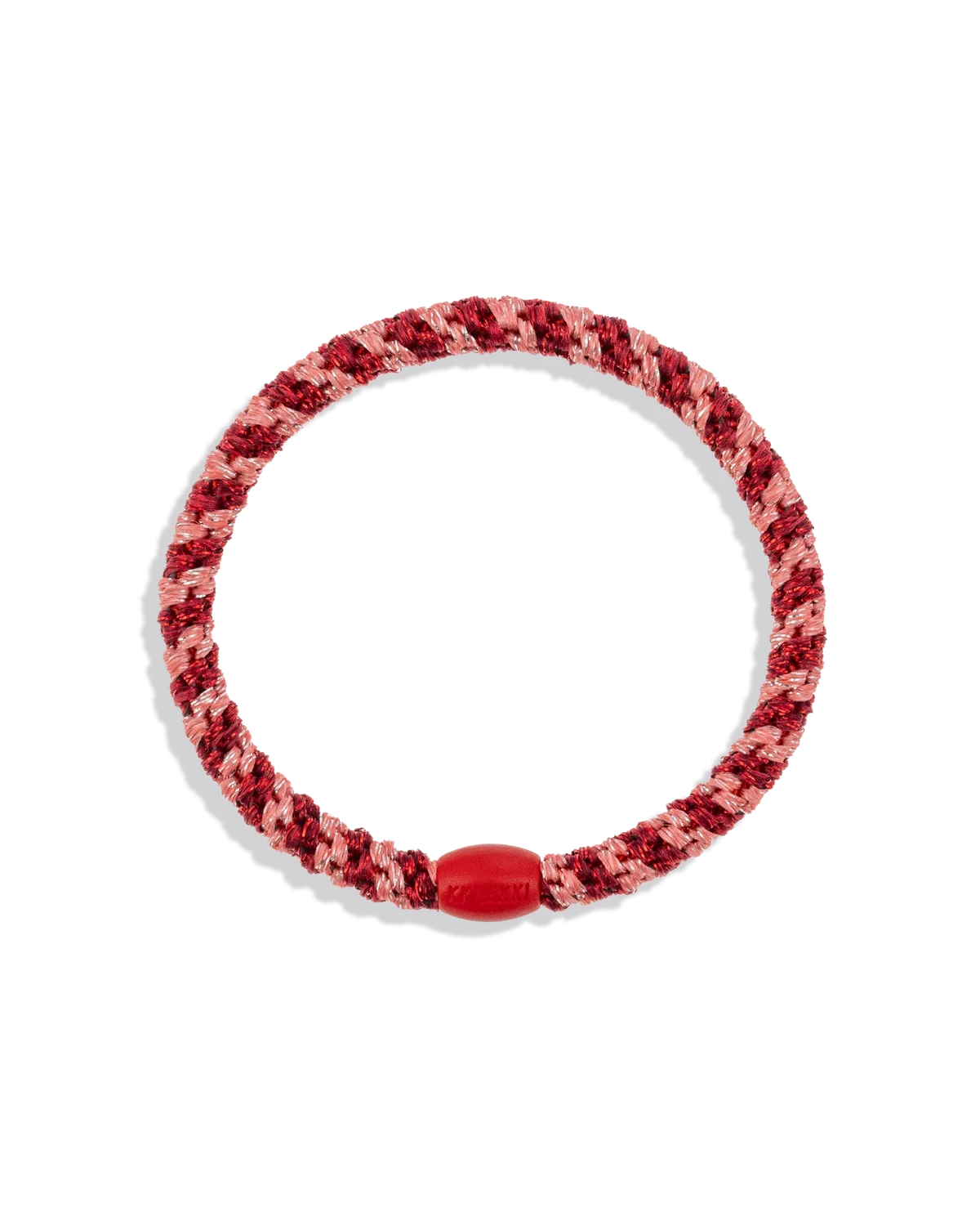KKNEKKI hárteygja/armband mjó - CORAL BORDEAUX GLITTER STRIPE