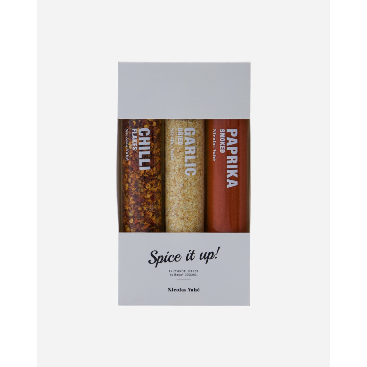 3 Krydd staukar saman í pakka – Garlic, smoked paprika og Chilli flakes