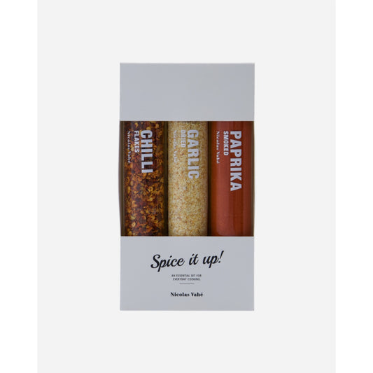 3 Krydd staukar saman í pakka – Garlic, smoked paprika og Chilli flakes