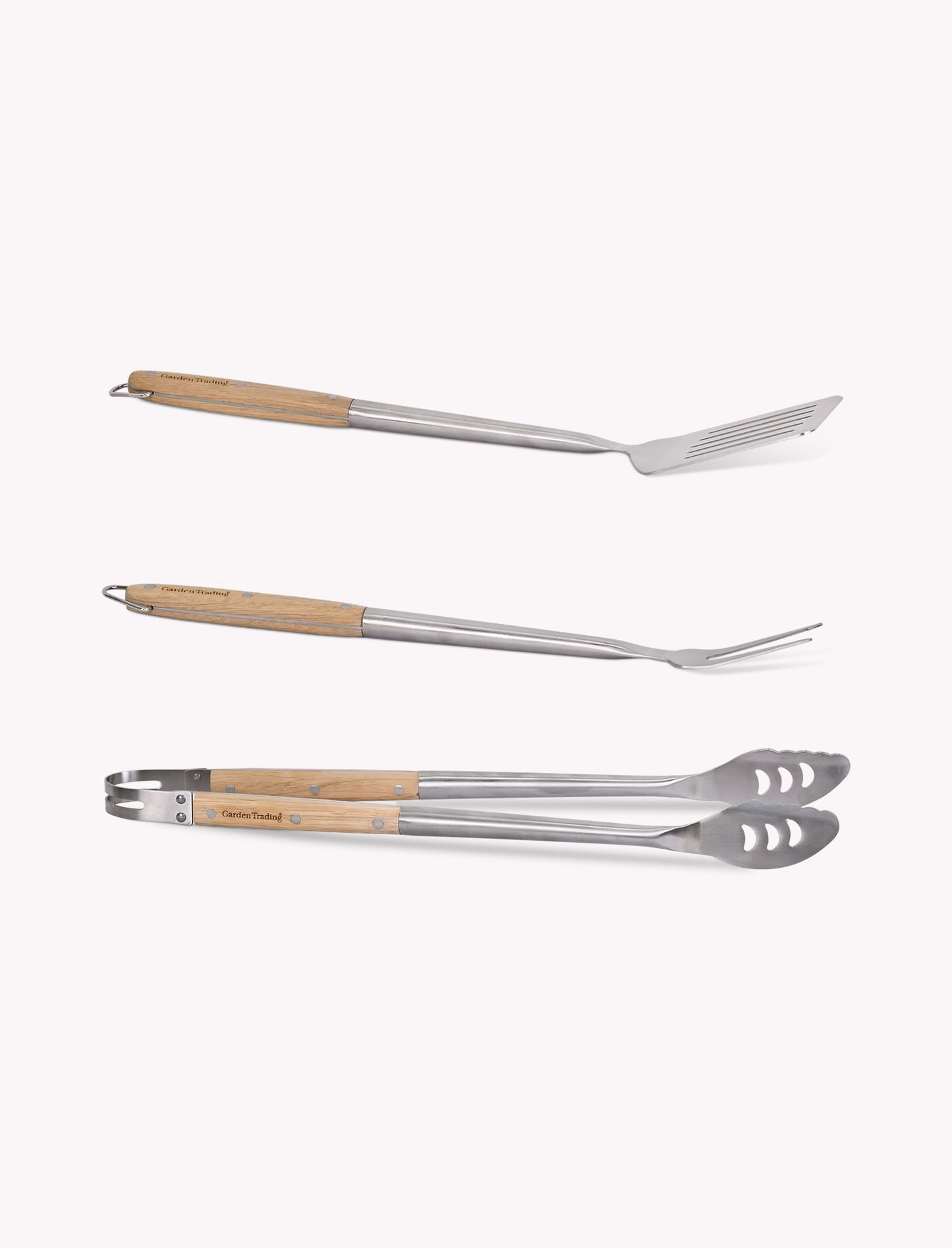 Grillsett - Stainless Steel & Oak Wood - Garden Trading