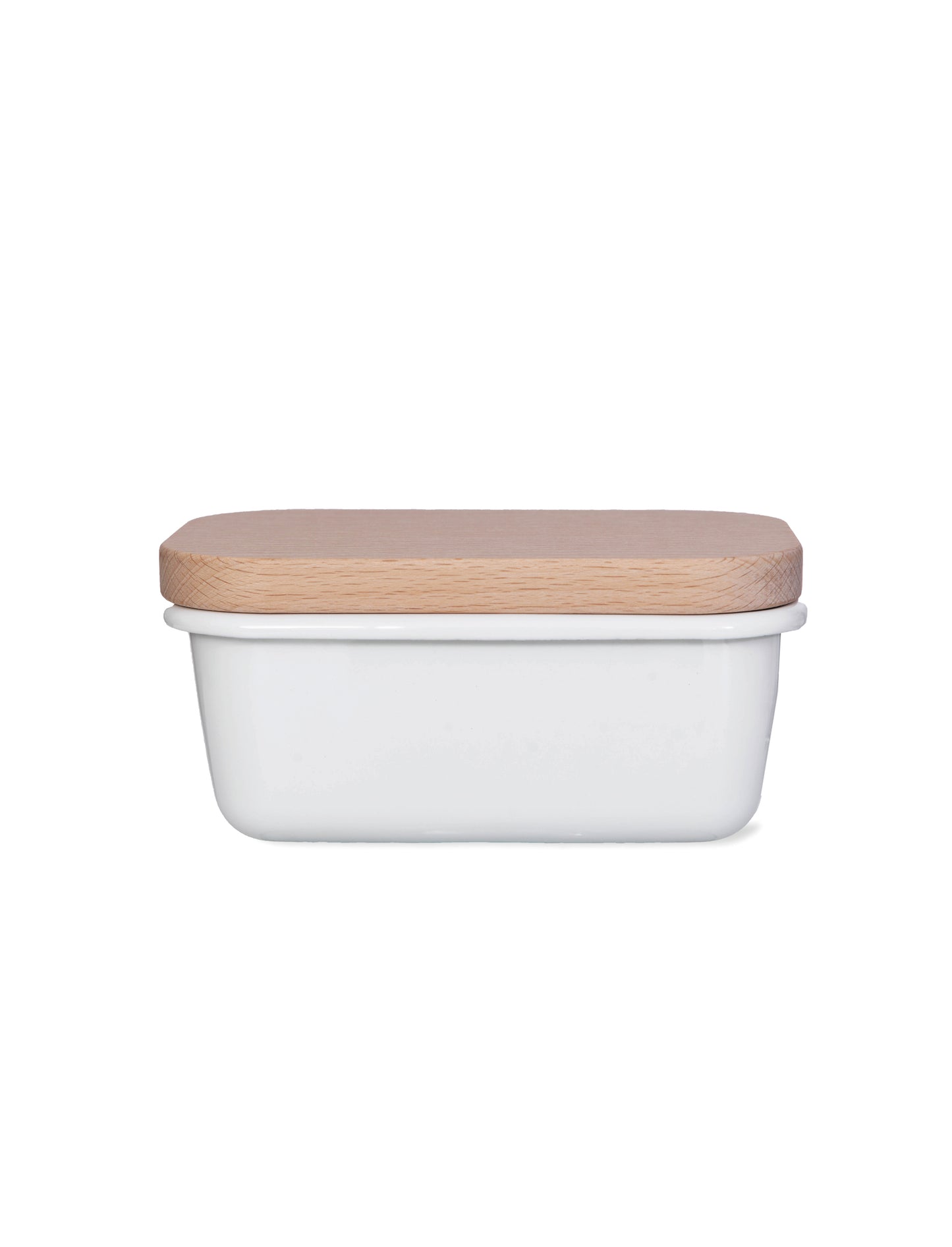 Enamel Smjör diskur hvítur - Garden Trading