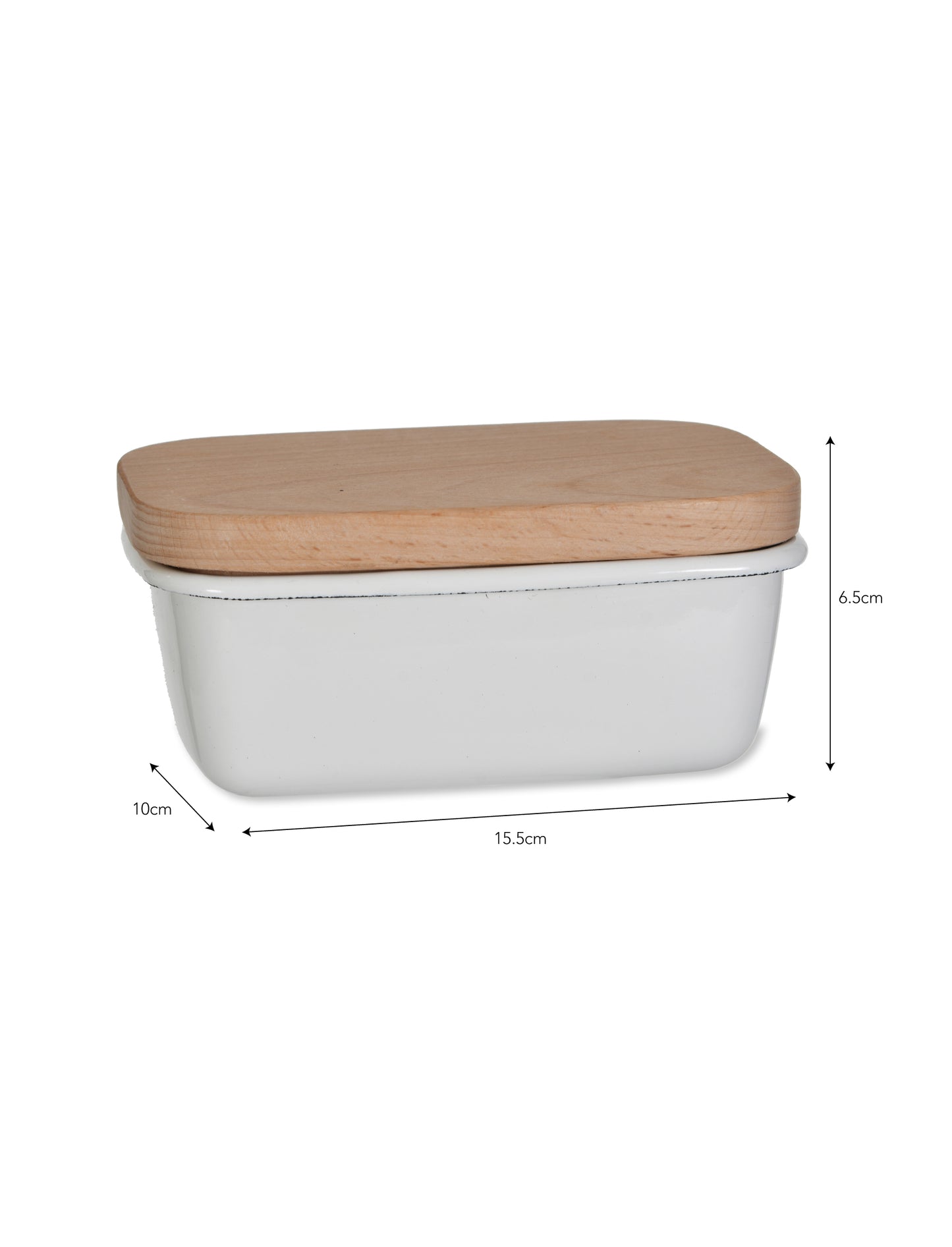 Enamel Smjör diskur hvítur - Garden Trading