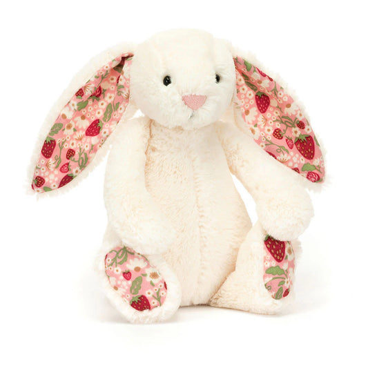 Kanína medium hvít m/blóma eyru - Jellycat