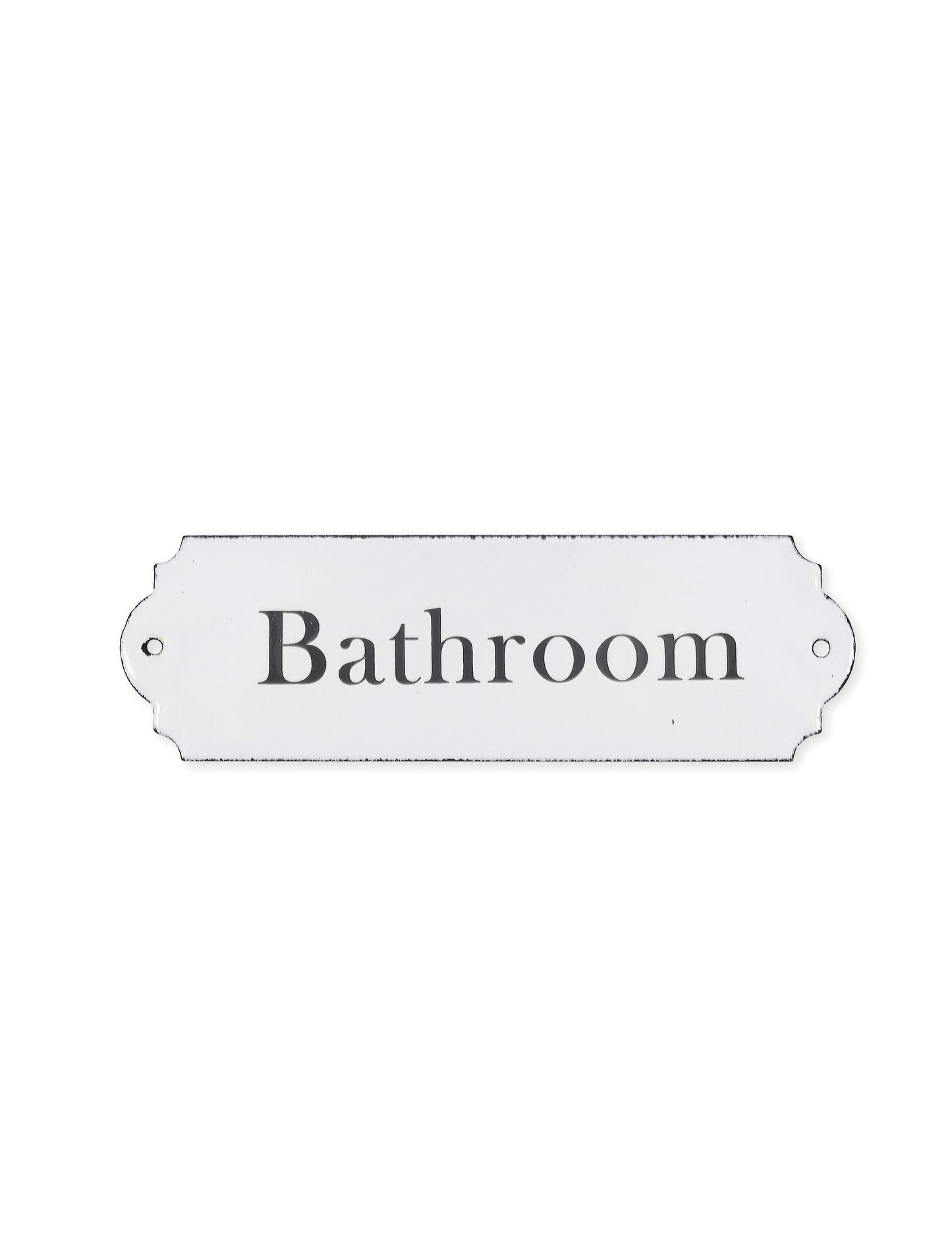 Bathroom skilti emilerað hvítt - Garden Trading