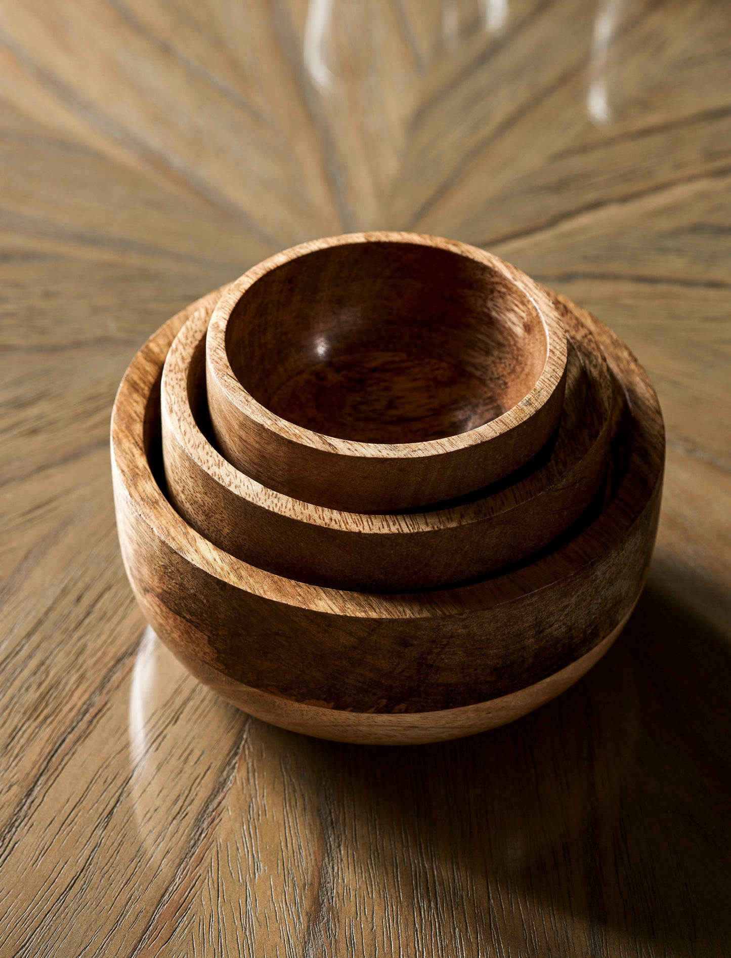 Midford skálar Mango Wood - Sett með þremur skálum